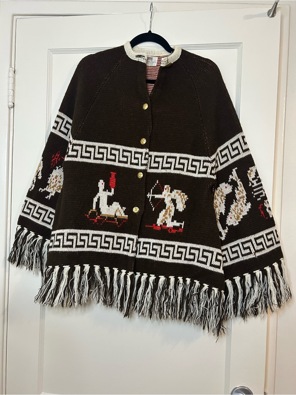 Vintage 70s Montgomery Ward Zodiac Sweater with Fringe